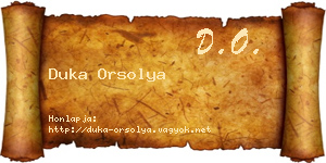 Duka Orsolya névjegykártya