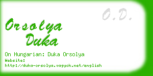 orsolya duka business card